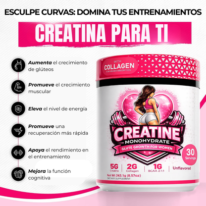 CREATINEPRO® | POTENCIA TUS GLÚTEOS Y TU FUERZA CON CREATINA + COLÁGENO