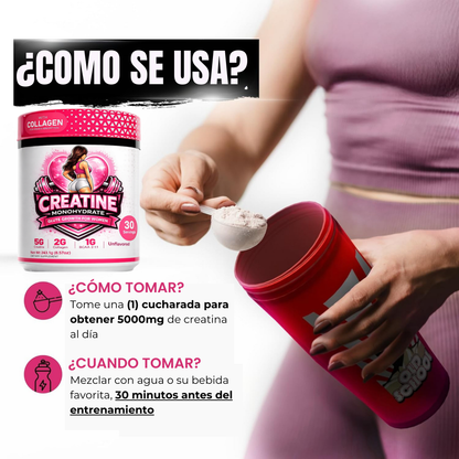 CREATINEPRO® | POTENCIA TUS GLÚTEOS Y TU FUERZA CON CREATINA + COLÁGENO